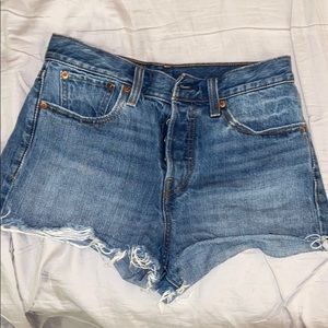 Levi’s medium wash jean shorts
